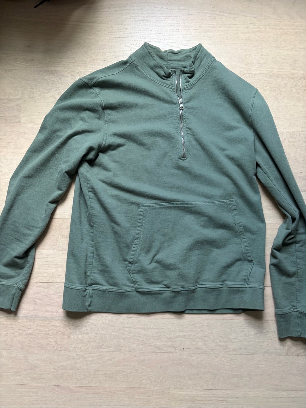 American Giant Olive Green Half-Zip Sweatshirt
